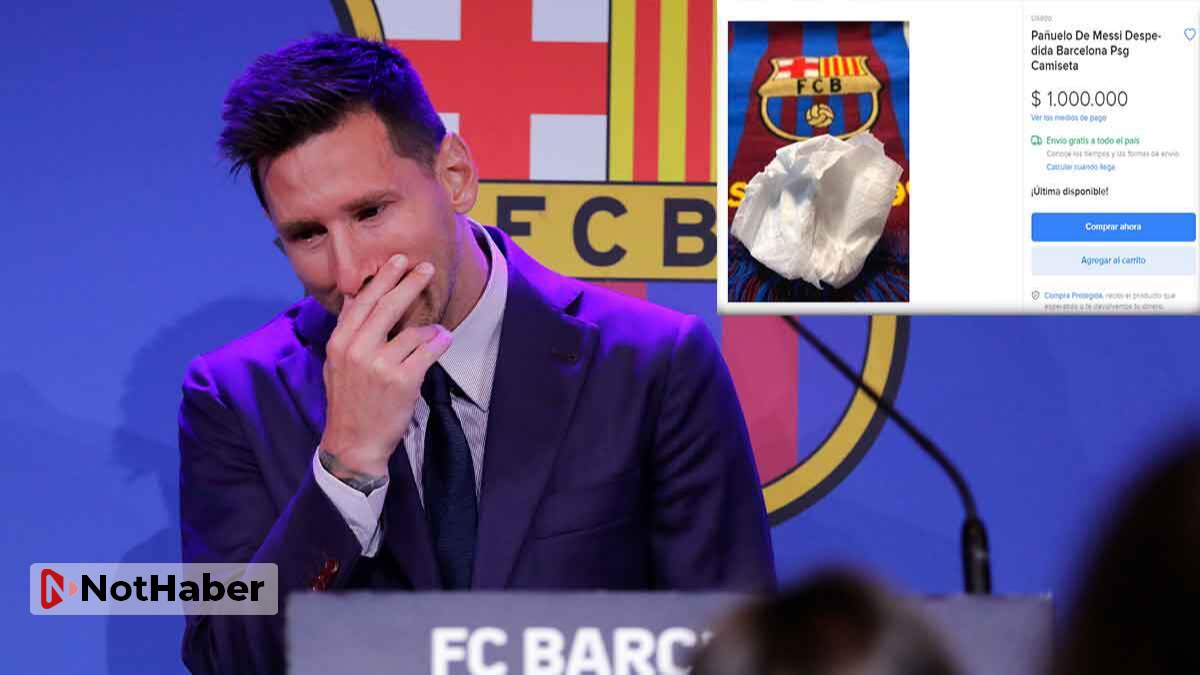 Messi’nin gözyaşlarını sildiği peçete 1 milyon dolara satışta!