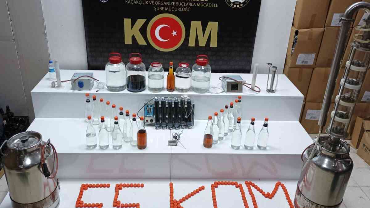 Samsun'da sahte içki ürettiği iddiasıyla bir kişi yakalandı